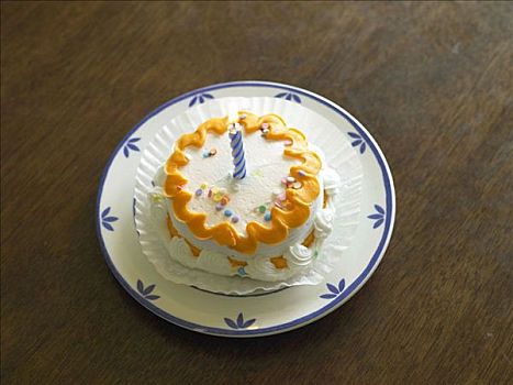 蜡烛,生日蛋糕,一个