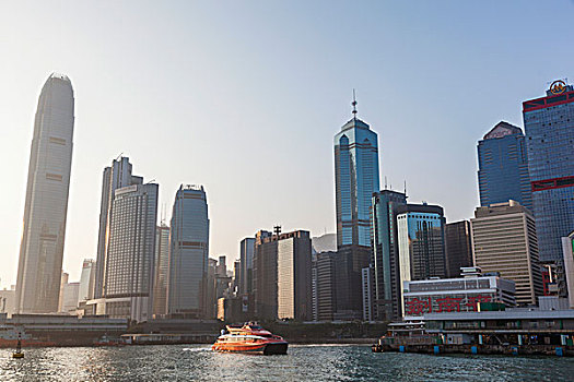 中国,香港,中心,城市天际线
