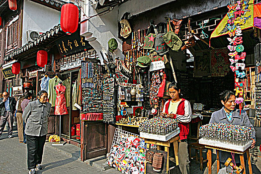 纪念品店,道路,古玩市场,上海