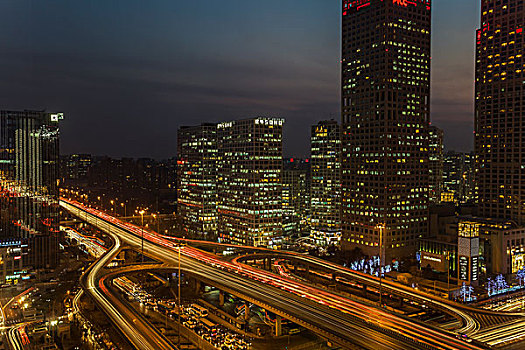 北京cbd地区夜景