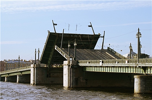 桥,上方,涅瓦河,圣彼得堡,俄罗斯
