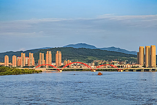 吉林省吉林市松花江外滩建筑景观