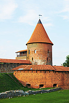 老,堡垒,城堡,墙壁,考纳斯,立陶宛