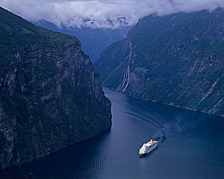 游船,联合国教科文组织,世界自然遗产,场所,挪威,斯堪的纳维亚,欧洲