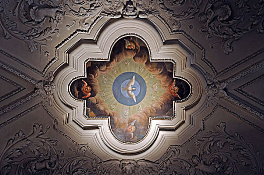 天花板,描绘,寺院,布拉格,城堡,地区,捷克共和国