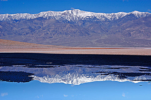 望远镜,顶峰,反射,盐,水池,美国,死亡谷国家公园,加利福尼亚