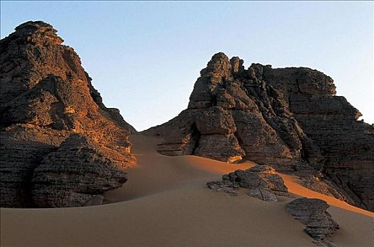 沙漠,石头,阿卡库斯,撒哈拉沙漠,利比亚,非洲