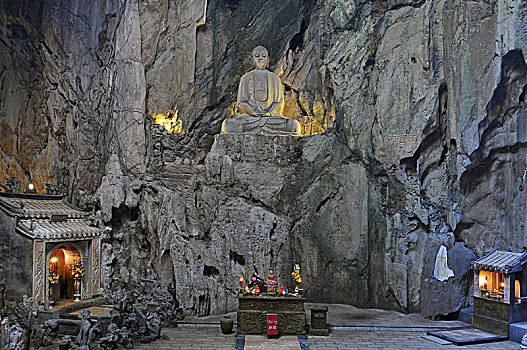 越南,佛教,洞穴,雕刻,大理石,山