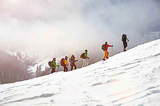 越野,滑雪,上坡