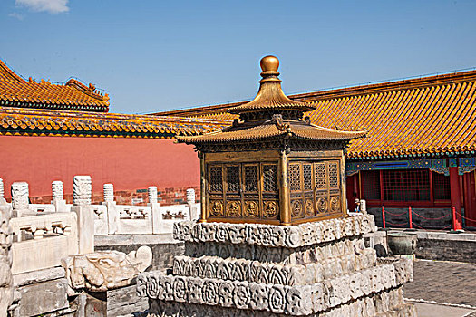 北京故宫博物院太和殿前铜阁