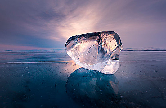 块,冰,太阳,反射,贝加尔湖,伊尔库茨克,区域,西伯利亚,俄罗斯