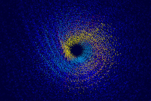 彩色动态粒子,宇宙漩涡抽象背景