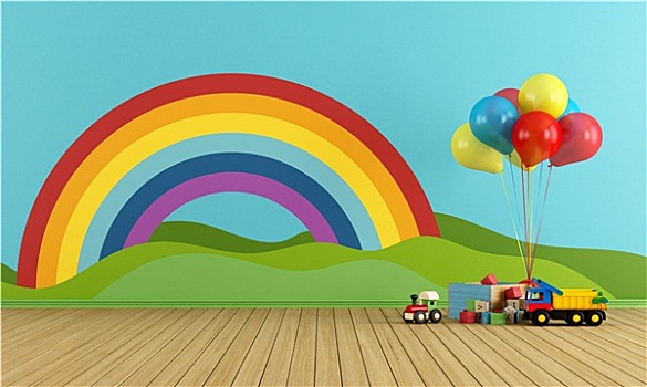 空,娱乐室,彩虹,玩具