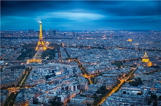 天际线,埃菲尔铁塔,旅游,黄昏,巴黎