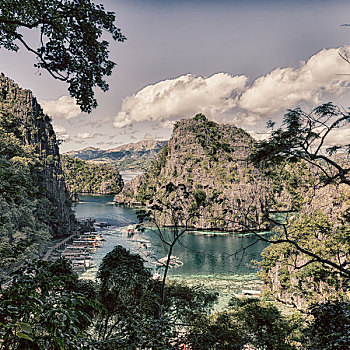 菲律宾,风景,悬崖,天堂湾,热带,泻湖