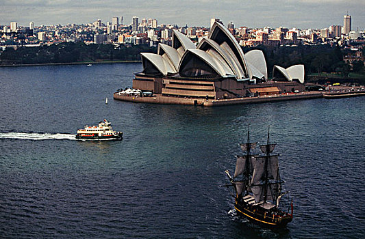 澳大利亚,悉尼,悉尼歌剧院,船,大幅,尺寸