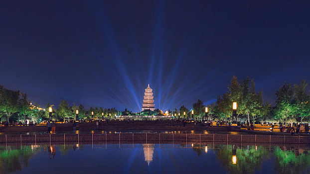 西安,大雁塔夜景