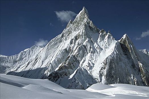 麦特尔峰,高处,塔,上方,喀喇昆仑山,巴基斯坦