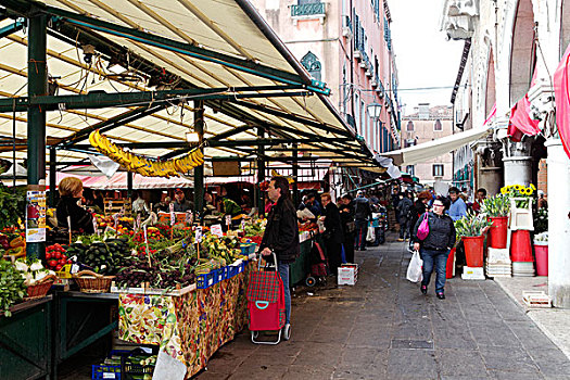 市场,地区,威尼斯,世界遗产,威尼西亚,意大利,欧洲