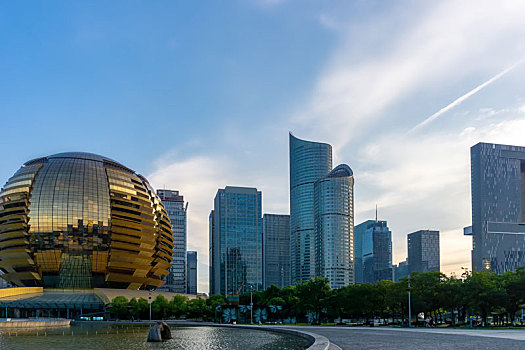 杭州建筑夜景和背景素材