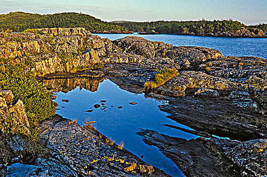 岩石,北岸,苏必利尔湖,国家公园,安大略省,加拿大