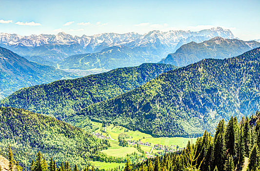 高山,风景,攀升,楚格峰