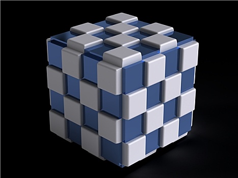蓝色,白色,立方体