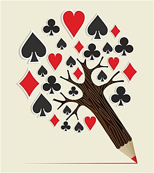赌场,纸牌,概念,树