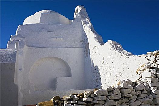 古遗址,教堂,米克诺斯城,米克诺斯岛,基克拉迪群岛,希腊
