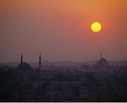 伊斯坦布尔,日落,土耳其