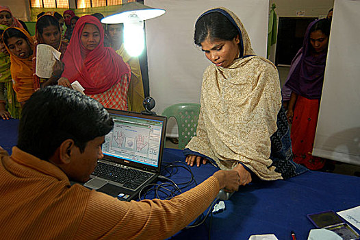 选民,注册,中心,达卡,孟加拉,一月,2008年