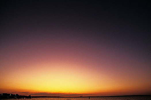 日落,湖,佛罗里达