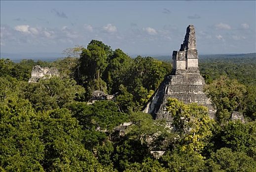 玛雅,遗址,庙宇,一号神庙,美洲虎金字塔,尤卡坦半岛,危地马拉,中美洲