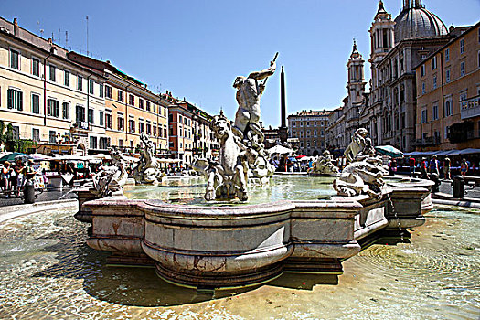 喷泉,广场,罗马,意大利