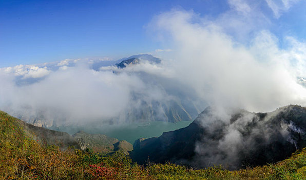 中国,长江三峡,三峡,之巅,瞿塘峡