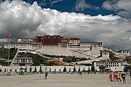 西藏拉萨布达拉宫广场