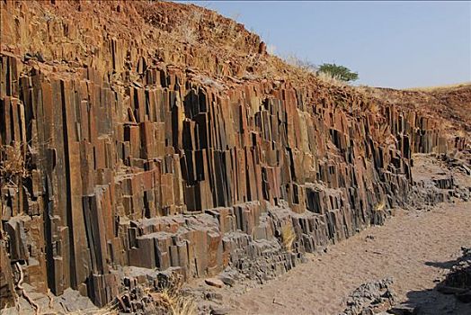玄武岩,器官,柱子,纳米比亚,非洲