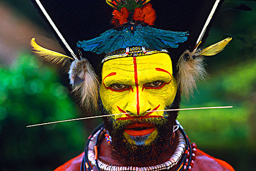 彩色,黄色,脸,巴布亚新几内亚