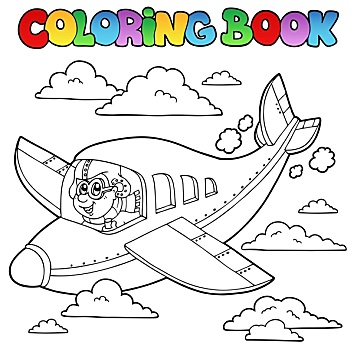 上色画册,卡通,飞行员