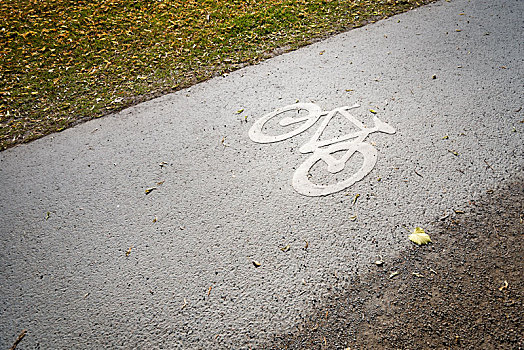 自行车道,象征,地上
