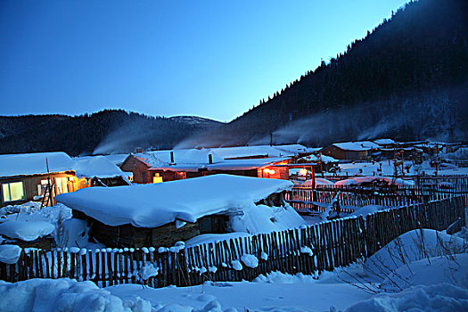 黑龙江雪乡夜景