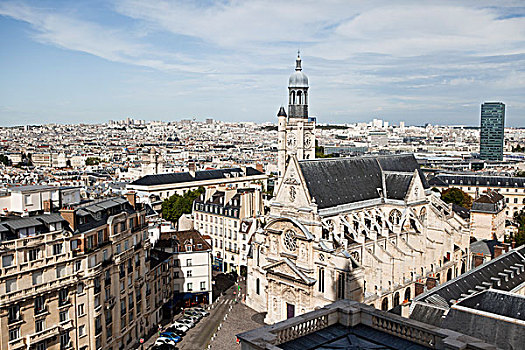 教堂,城市,巴黎,法国