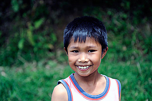 头像,男孩,微笑,苏拉威西岛,岛屿,印度尼西亚,东南亚