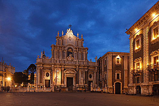 大教堂广场,大教堂,建筑师,西西里,意大利,欧洲