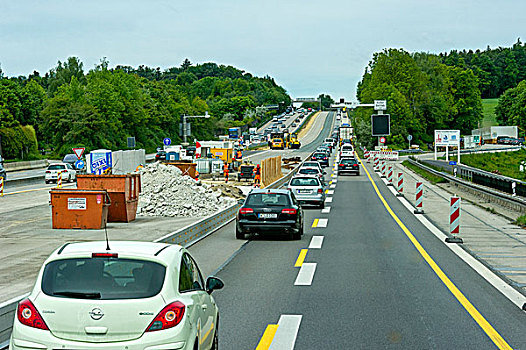道路,道路工程,高速公路,靠近,上巴伐利亚,巴伐利亚,德国,欧洲