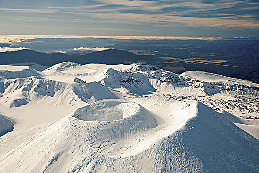 火山口,山,东加里罗国家公园,中心,高原,北岛,新西兰,湖,陶波,远景,俯视