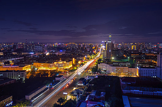 哈尔滨城市夜景