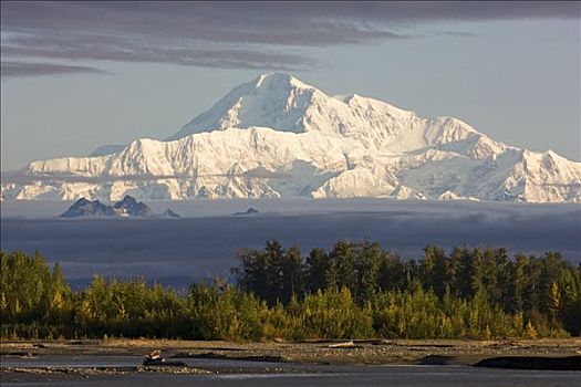 山,麦金利山,风景,德纳里峰,道路,阿拉斯加,美国,北美