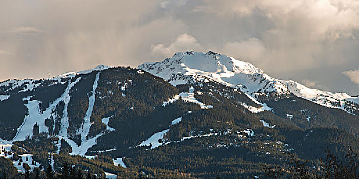 雪山,阴天,惠斯勒,不列颠哥伦比亚省,加拿大