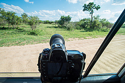 相机,窗户,交通工具,指向,室外,克鲁格国家公园,南非